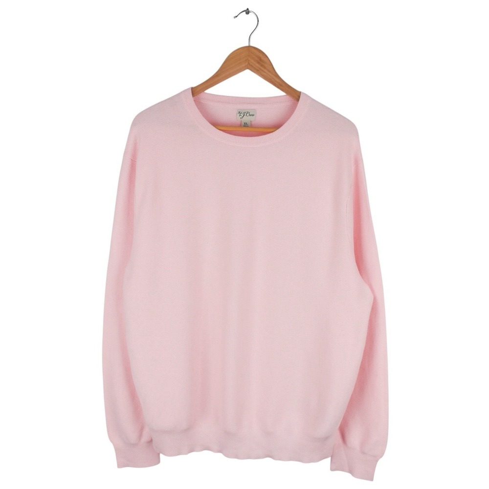 J.Crew Pink Cotton Heritage Crewneck Sweater Knit Lightweight Casual Men's XL